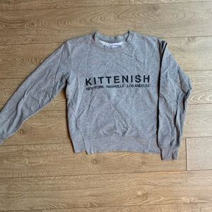 Kittenish S Gray Cropped Crewneck